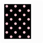 Polka Dots - Pink on Black Small Garden Flag (Two Sides)