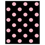 Polka Dots - Cherry Blossom Pink on Black Drawstring Bag (Small)