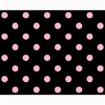 Polka Dots - Cherry Blossom Pink on Black Collage 8  x 10 