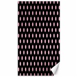 Polka Dots - Cherry Blossom Pink on Black Canvas 40  x 72 