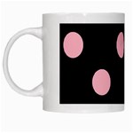 Polka Dots - Cherry Blossom Pink on Black Black Mug