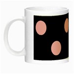 Polka Dots - Cherry Blossom Pink on Black Night Luminous Mug