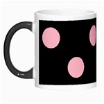 Polka Dots - Cherry Blossom Pink on Black Morph Mug