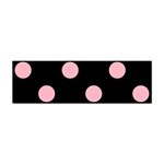 Polka Dots - Cherry Blossom Pink on Black Sticker (Bumper)