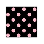 Polka Dots - Cherry Blossom Pink on Black Greeting Card 5  x 7 