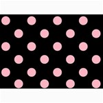 Polka Dots - Cherry Blossom Pink on Black 5  x 7  Photo Cards