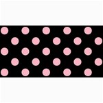 Polka Dots - Cherry Blossom Pink on Black 4  x 8  Photo Cards