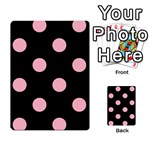 Polka Dots - Cherry Blossom Pink on Black Multi-purpose Cards (Rectangle)