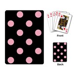 Polka Dots - Cherry Blossom Pink on Black Playing Cards Single Design