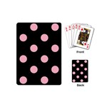 Polka Dots - Cherry Blossom Pink on Black Playing Cards (Mini)