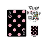 Polka Dots - Cherry Blossom Pink on Black Playing Cards 54 (Mini)