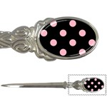 Polka Dots - Cherry Blossom Pink on Black Letter Opener