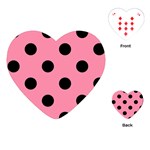 Polka Dots - Black on Flamingo Pink Playing Cards (Heart)