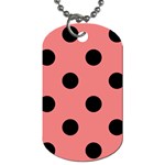 Polka Dots - Black on Coral Pink Dog Tag (Two Sides)