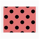 Polka Dots - Black on Coral Pink Large Glasses Cloth