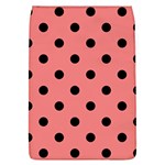 Polka Dots - Black on Coral Pink Removable Flap Cover (L)