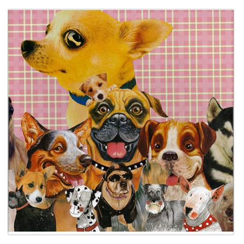 Dogs Are Fun  Large Satin Scarf (Square) from ArtsNow.com Front