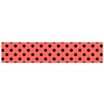 Polka Dots - Black on Pastel Red Flano Scarf (Small)