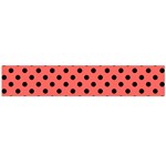 Polka Dots - Black on Pastel Red Flano Scarf (Large)