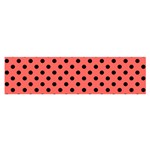 Polka Dots - Black on Pastel Red Satin Scarf (Oblong)