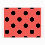 Polka Dots - Black on Pastel Red Large Glasses Cloth