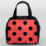 Polka Dots - Black on Pastel Red Classic Handbag (Two Sides)