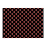 Polka Dots - Pastel Red on Black Double Sided Flano Blanket (Mini)