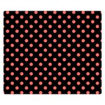 Polka Dots - Pastel Red on Black Double Sided Flano Blanket (Small)