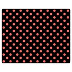 Polka Dots - Pastel Red on Black Double Sided Flano Blanket (Medium)