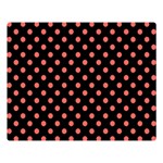 Polka Dots - Pastel Red on Black Double Sided Flano Blanket (Large)