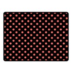 Polka Dots - Pastel Red on Black Double Sided Fleece Blanket (Small) (Two Sides)