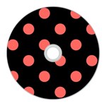 Polka Dots - Pastel Red on Black CD Wall Clock