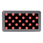 Polka Dots - Pastel Red on Black Memory Card Reader (Mini)