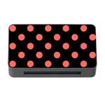 Polka Dots - Pastel Red on Black Memory Card Reader with CF