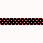 Polka Dots - Pastel Red on Black Small Bar Mat