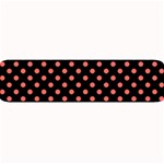 Polka Dots - Pastel Red on Black Medium Bar Mat