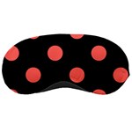 Polka Dots - Pastel Red on Black Sleeping Mask