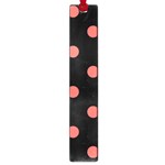 Polka Dots - Pastel Red on Black Large Book Mark