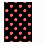 Polka Dots - Pastel Red on Black Large Garden Flag (Two Sides)