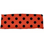 Polka Dots - Black on Tomato Red Body Pillow Case (Dakimakura) (One Side)