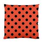 Polka Dots - Black on Tomato Red Standard Cushion Case (One Side)