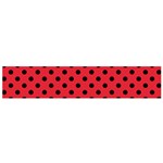 Polka Dots - Black on Alizarin Red Flano Scarf (Small)