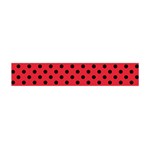 Polka Dots - Black on Alizarin Red Flano Scarf (Mini)