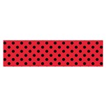 Polka Dots - Black on Alizarin Red Satin Scarf (Oblong)