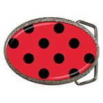 Polka Dots - Black on Alizarin Red Belt Buckle