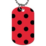 Polka Dots - Black on Alizarin Red Dog Tag (One Side)