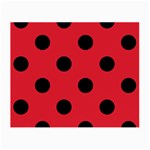 Polka Dots - Black on Alizarin Red Small Glasses Cloth