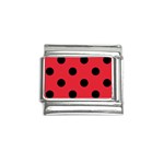 Polka Dots - Black on Alizarin Red Italian Charm (9mm)