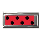 Polka Dots - Black on Alizarin Red Superlink Italian Charm (9mm)