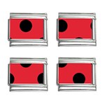 Polka Dots - Black on Alizarin Red 9mm Italian Charm (4 pack)